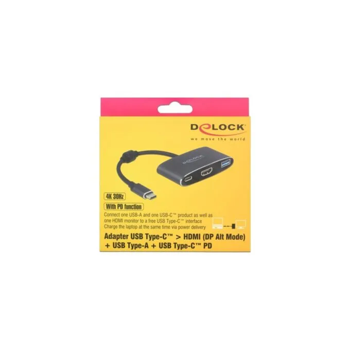 USB 3.2 Gen 1 adapter - USB-C male to USB-A + USB-C + HDMI female — image 3