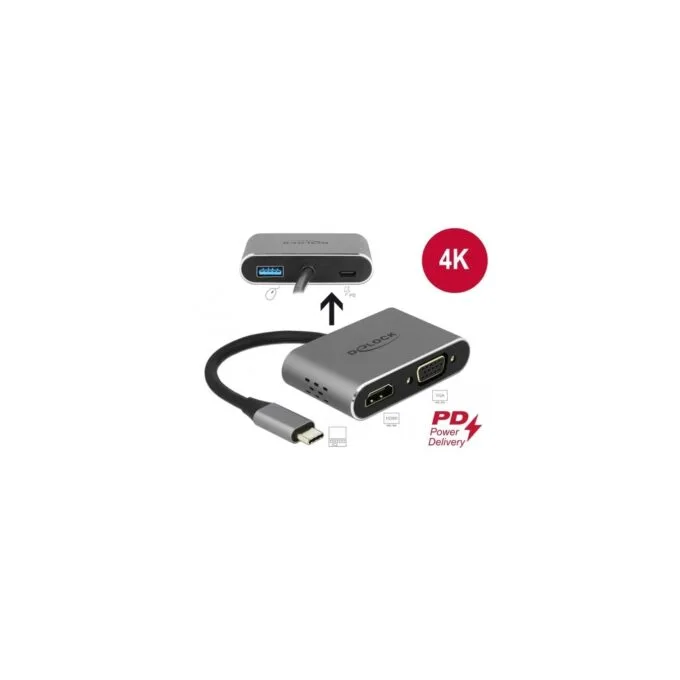 USB 3.2 Gen 1 adapter - USB-C male to USB-A + USB-C + HDMI + VGA female — image 4