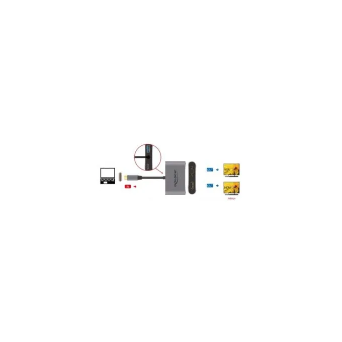 USB 3.2 Gen 1 adapter - USB-C male to USB-A + USB-C + HDMI + VGA female — image 5