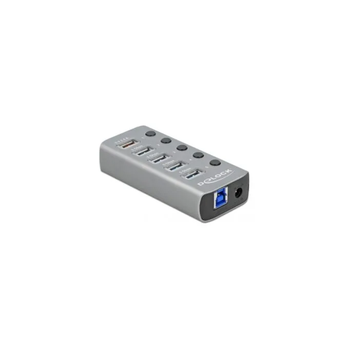USB 3.2 Gen 1 Hub - with 4 Ports + 1 Fast Charging Port + 1 USB-C PD 3.0 Port, USB Hub — image 1