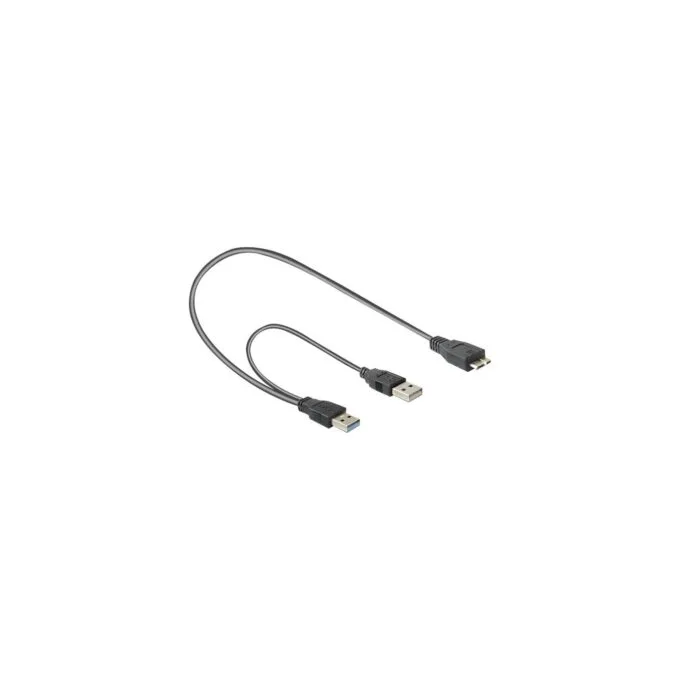 USB 3.2 Gen 1 Y-cable - 2x USB-A male to Micro-USB 3 male — image 1