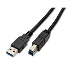 USB-A to USB-B Cable 2m - Black - USB 3.0 (5 Gbps), Nickel-Plated Metal Connectors, PVC Jacket