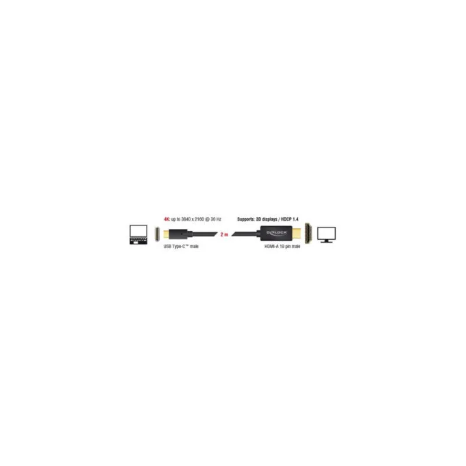 USB adapter cable, USB-C plug to HDMI 4K plug — image 2