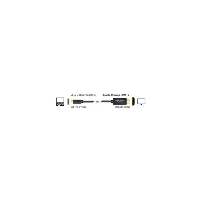 USB adapter cable, USB-C plug to HDMI 4K plug — image 2