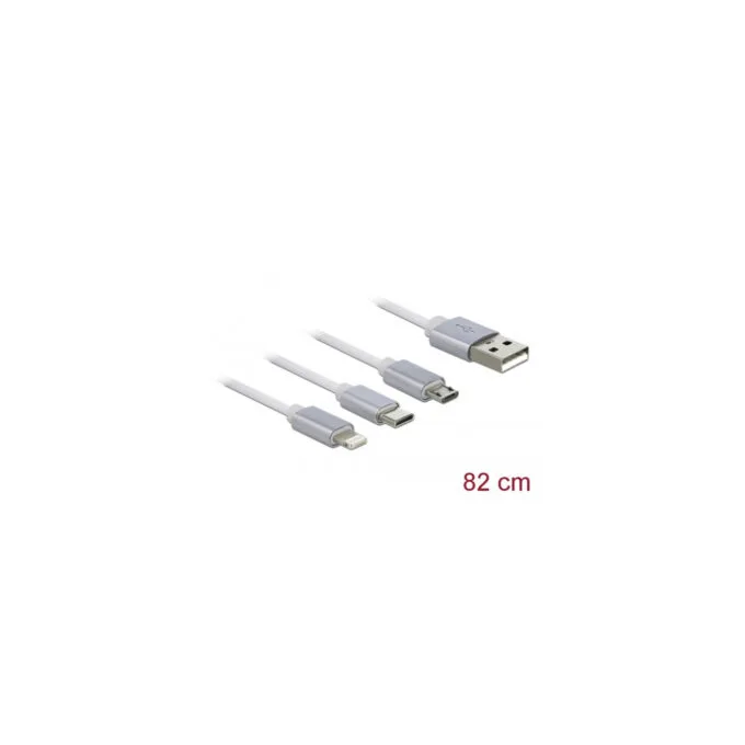 USB Aufrollladekabel, USB-A to Micro-USB + USB-C + Lightning — image 3