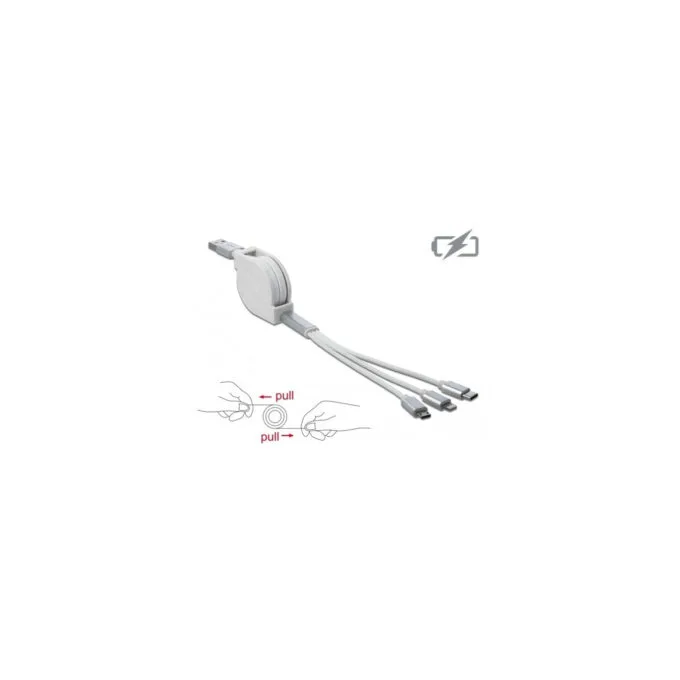 USB Aufrollladekabel, USB-A to Micro-USB + USB-C + Lightning — image 5