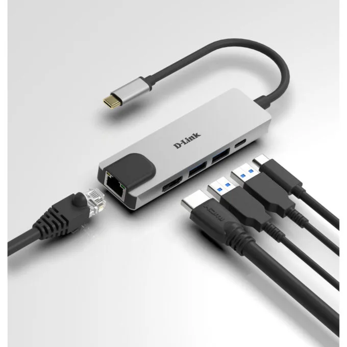 USB-C HUB 5-Port D-Link DUB-M520 - Silver/Black - 60W PD, HDMI 4K, Thunderbolt 3 — image 3