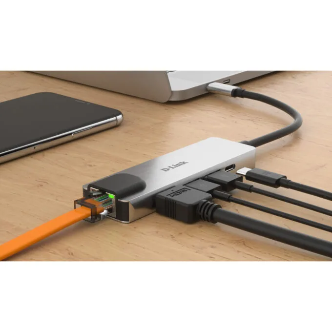 USB-C HUB 5-Port D-Link DUB-M520 - Silver/Black - 60W PD, HDMI 4K, Thunderbolt 3 — image 4