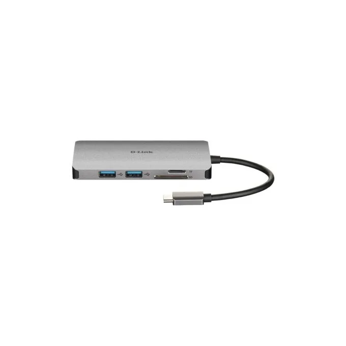 USB-C HUB 8-Port D-Link - DUB-M810 - HDMI 4K, 3x USB 3.0, SD/microSD, USB-C, Gigabit LAN, Grey — image 3