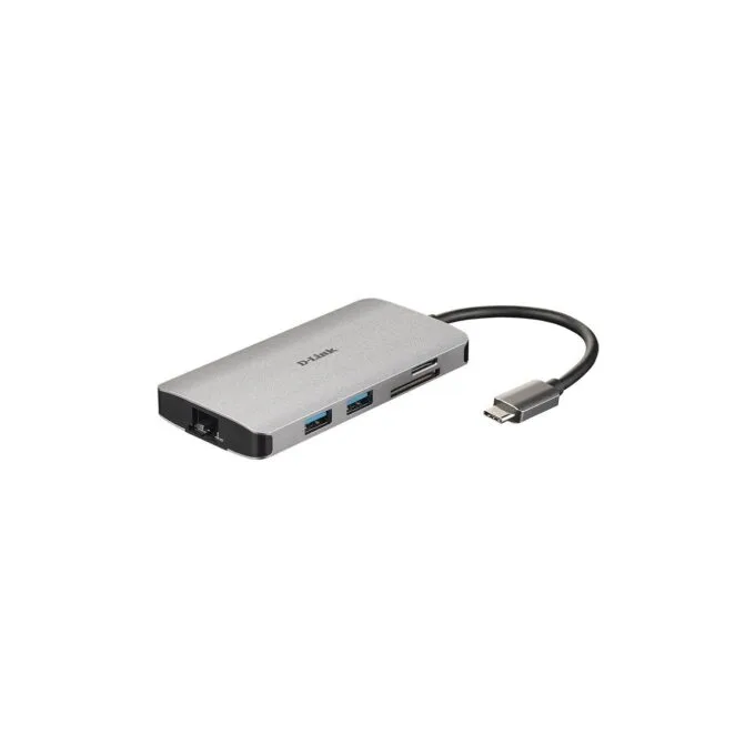 USB-C HUB 8-Port D-Link - DUB-M810 - HDMI 4K, 3x USB 3.0, SD/microSD, USB-C, Gigabit LAN, Grey — image 1