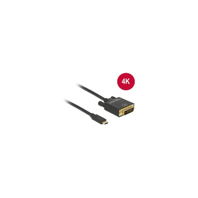 USB C to DVI 24+1 Stecker DP-Alt Mode 4K 30 Hz 3 m schwarz Delock — image 2