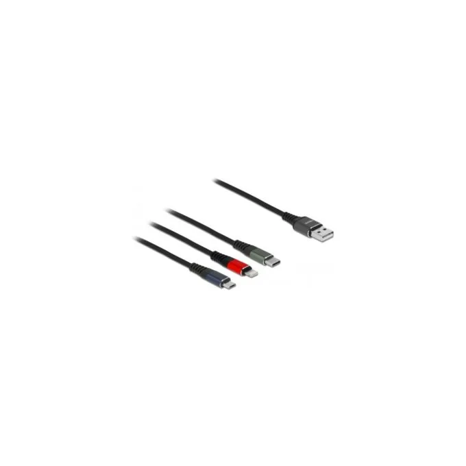 USB Charging Cable - 87236 - USB-A Plug to USB-C + Micro USB + Lightning Plug — image 2