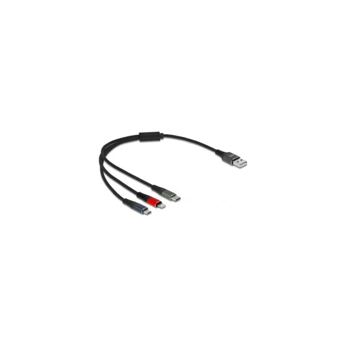 USB Charging Cable - 87236 - USB-A Plug to USB-C + Micro USB + Lightning Plug — image 1