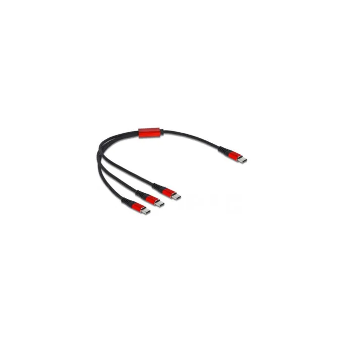 USB charging cable, USB-C plug to 3x USB-C plugs — image 1