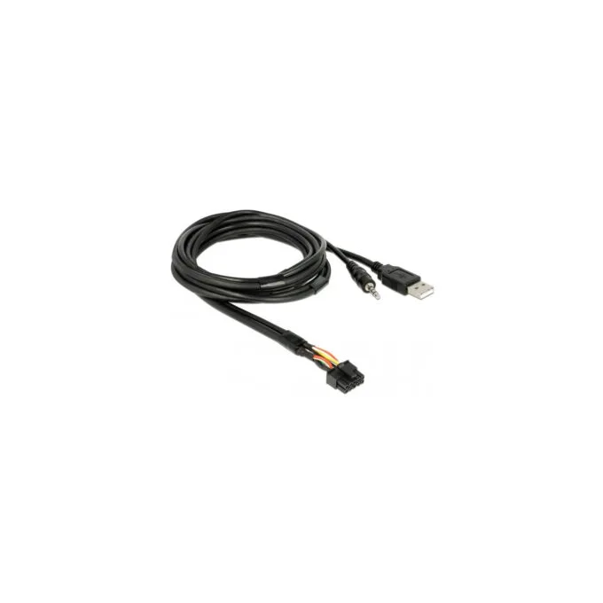 USB extension cable, USB A + 3.5mm jack plug to USB A + 3.5mm jack socket — image 1