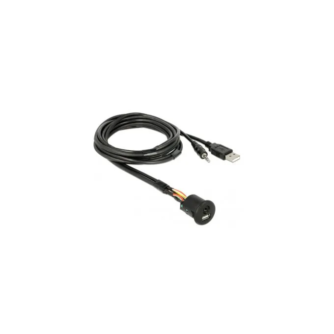 USB extension cable, USB A + 3.5mm jack plug to USB A + 3.5mm jack socket — image 2