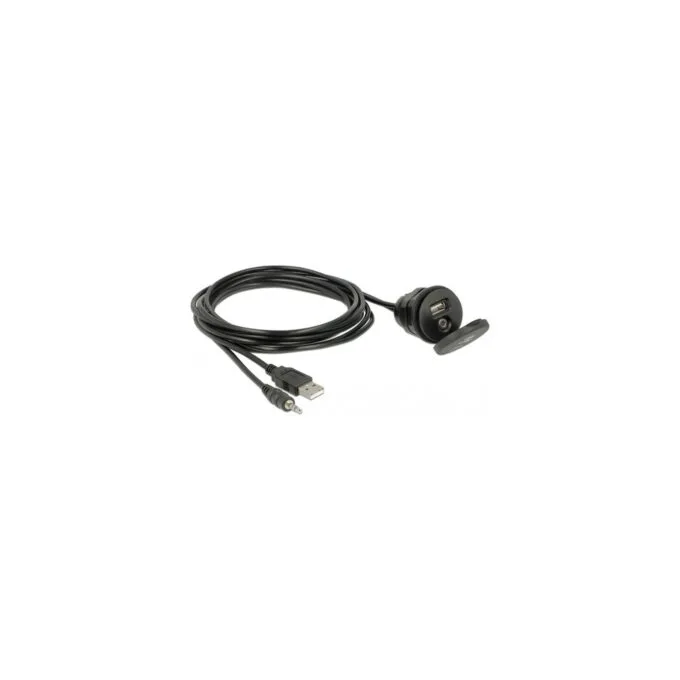 USB Extension Cable - USB A + 3.5mm jack plug to USB A + 3.5mm jack socket — image 1