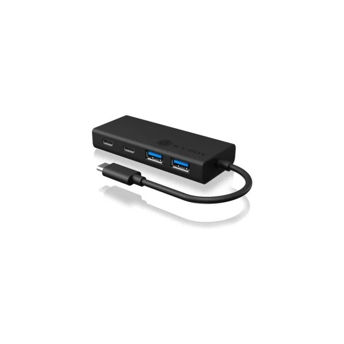 USB HUB 5Port ICY BOX 2xUSB3.0 2xUSB-C 1xUSB Power Delivery 60W SuperSpeed passiv Black — image 2