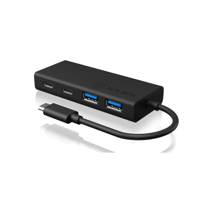 USB HUB 5Port ICY BOX 2xUSB3.0 2xUSB-C 1xUSB Power Delivery 60W SuperSpeed passiv Black — image 3