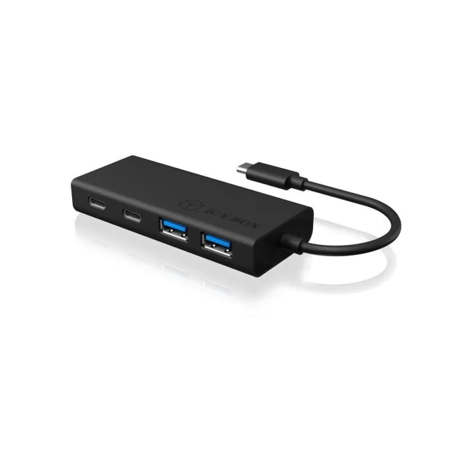 USB HUB 5Port ICY BOX 2xUSB3.0 2xUSB-C 1xUSB Power Delivery 60W SuperSpeed passiv Black — image 5