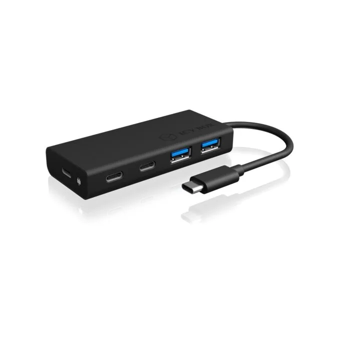 USB HUB 5Port ICY BOX 2xUSB3.0 2xUSB-C 1xUSB Power Delivery 60W SuperSpeed passiv Black — image 1