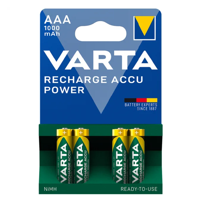 Varta Rechargeable AAA Batteries - 1000mah 4pcs — image 1