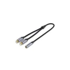 Vention AUDIO 3.5mm F to 2-RCA F Cable - BCOHY - Braided Alum 0.3m