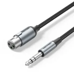 Vention AUDIO Cable - BKGHJ - 6.3mm to XLR M-F Cable Braided-Metal 5.0m