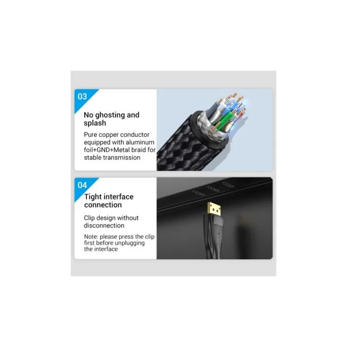 Vention DisplayPort Cable - HCCBJ - DP1.4 8K60Hz Braided 5.0m — image 12