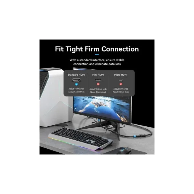 Vention HDMI Cable - AHCBF - 2.0 M-F Extension 1.0m — image 9