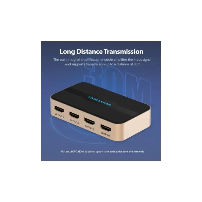 Vention HDMI Splitter - ACCG0-UK - 4-Port 4K 1.4 with UK PSU — image 6