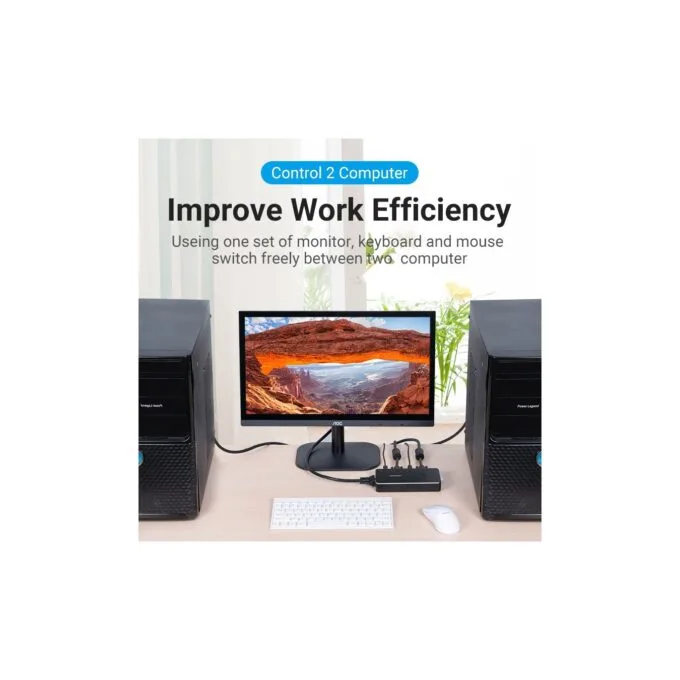 Vention KVM VGA Switch - DBEB0 - 2-Port 4K — image 3