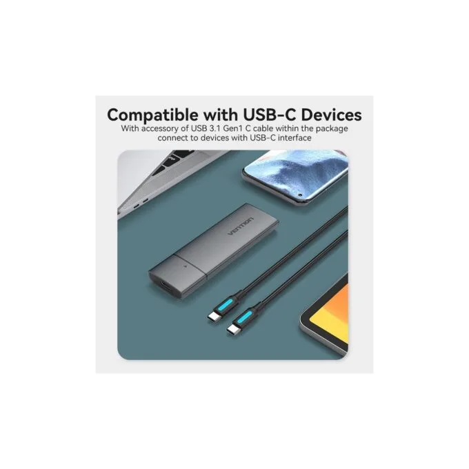 Vention M.2 NVMe SSD Enclosure - KPGH0 - USB 3.1 Gen2 10Gbps Metal — image 6