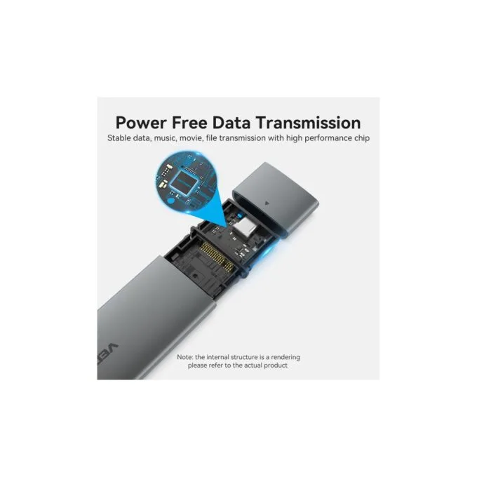 Vention M.2 NVMe SSD Enclosure - KPGH0 - USB 3.1 Gen2 10Gbps Metal — image 8