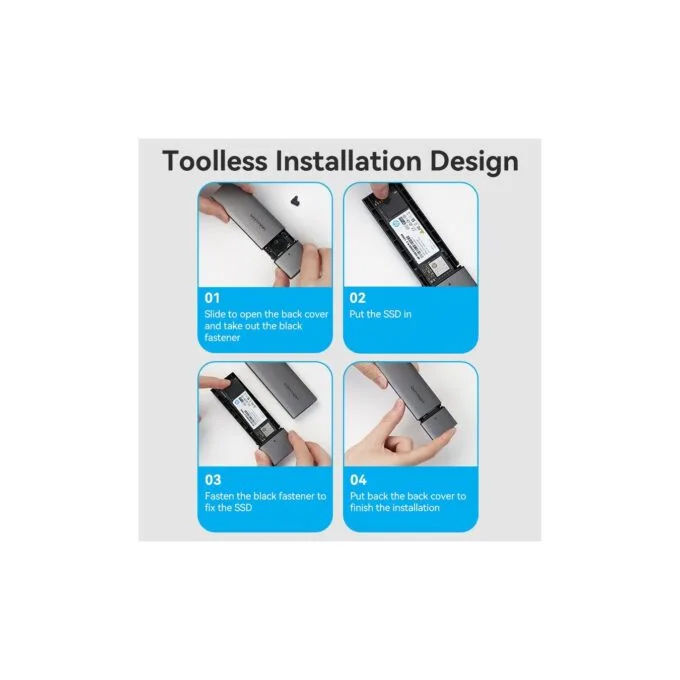 Vention M.2 NVMe SSD Enclosure - KPGH0 - USB 3.1 Gen2 10Gbps Metal — image 9