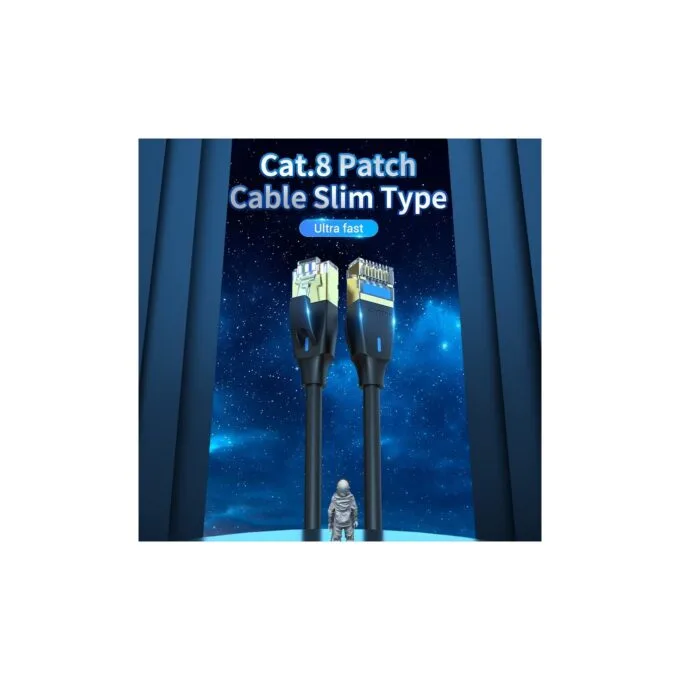 Vention NETWORK Cable - IKIBG - CAT8 SFTP Slim 1.5m Black — image 2
