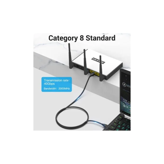 Vention NETWORK Cable - IKIBG - CAT8 SFTP Slim 1.5m Black — image 4