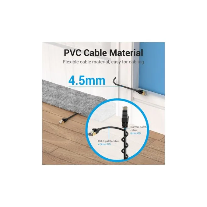 Vention NETWORK Cable - IKIBG - CAT8 SFTP Slim 1.5m Black — image 8