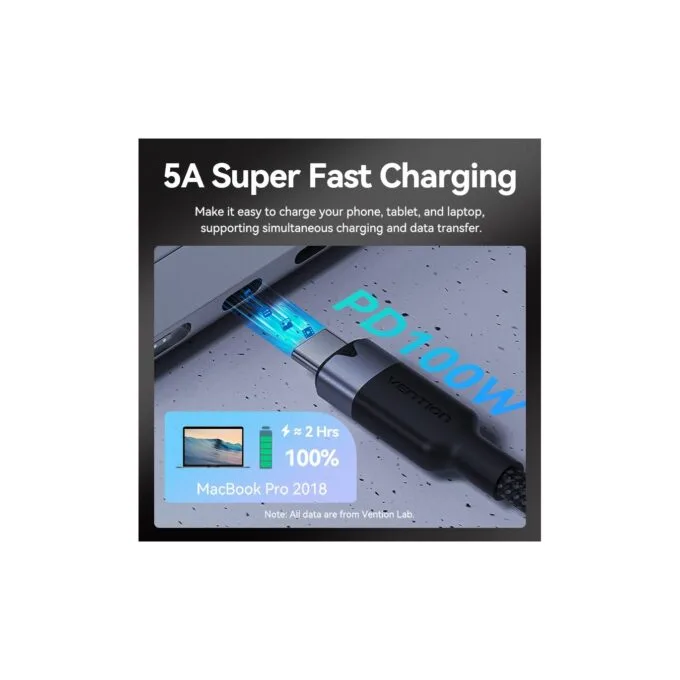 Vention TRFBF USB-C 3.2 Gen2 M-F 1.0m Braided Aluminum Black — image 7
