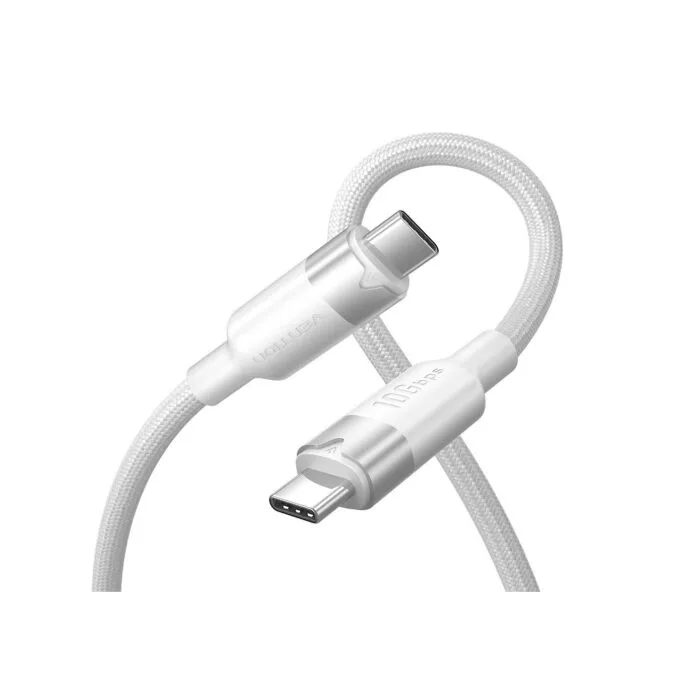 Vention TRGWF USB-C 3.2 Gen2 M-M 1.0m Braided Aluminum White — image 2