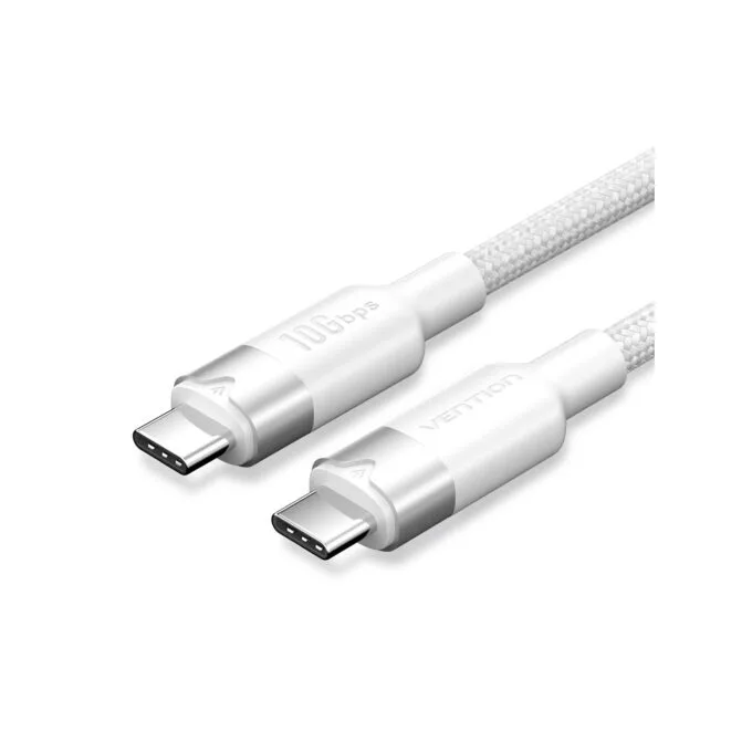 Vention TRGWF USB-C 3.2 Gen2 M-M 1.0m Braided Aluminum White — image 1