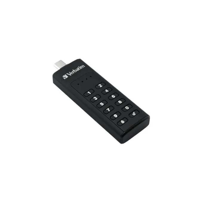 Verbatim Keypad Secure USB Stick - 64GB - USB 3.2 Gen1 (Type-A) - AES-256 Hardware Encryption - Black — image 1