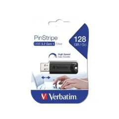 Verbatim PinStripe 128GB USB 3.2 Gen 1 Black 49319