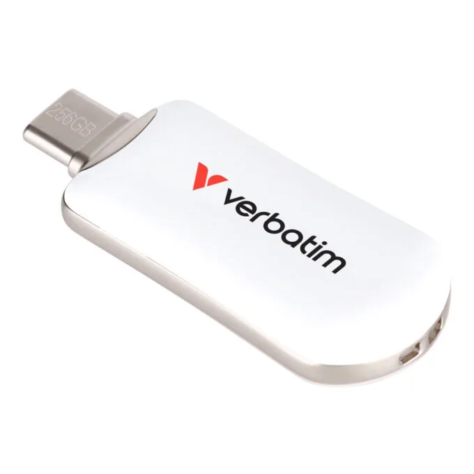 Verbatim Plectra USB-C Flash Drive 256GB - Model 30230 - White, USB 3.2 Gen1, 100MB/s — image 2