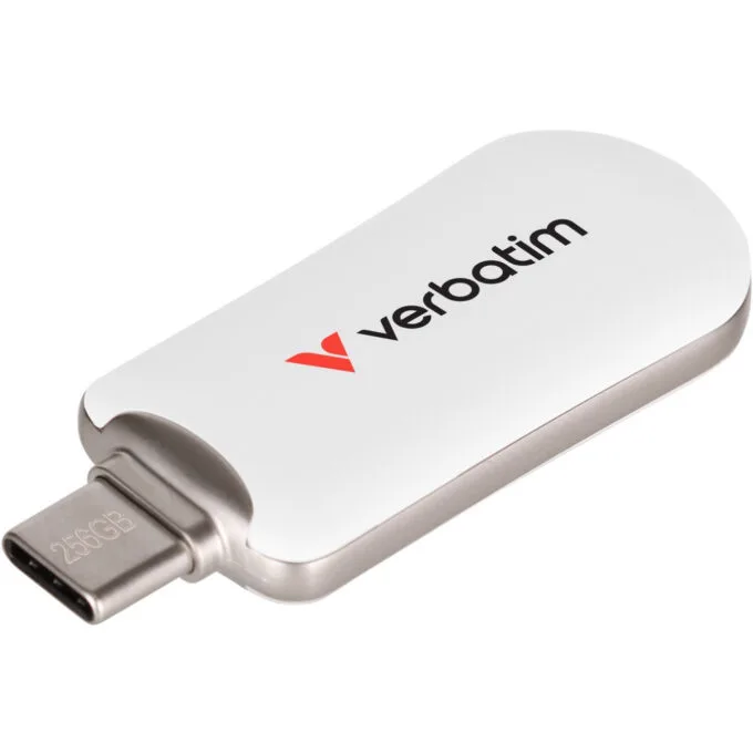 Verbatim Plectra USB-C Flash Drive 256GB - Model 30230 - White, USB 3.2 Gen1, 100MB/s — image 1