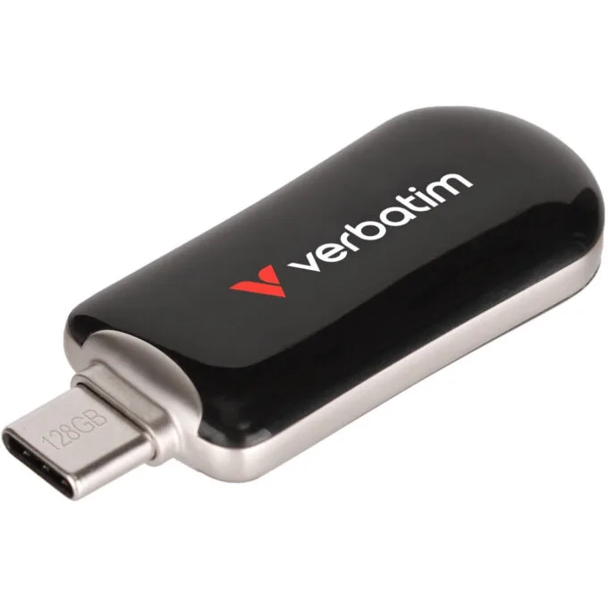 Verbatim Plectra USB-C Flash Drive - 30225 - 128GB Black, USB 3.2 Gen1, 100MB/s, Capless — image 2