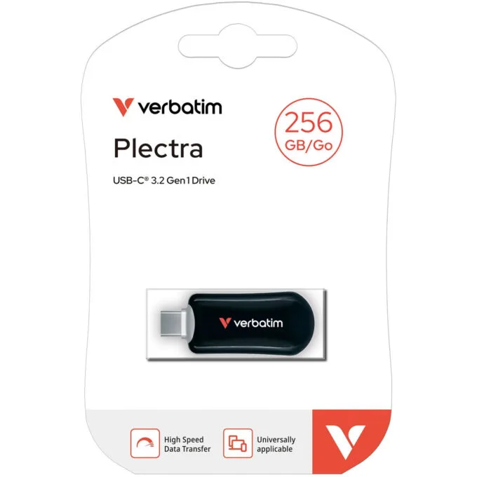 Verbatim Plectra USB-C Flash Drive - 30226 - Black, 256GB, USB 3.2 Gen 1 — image 4
