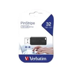 Verbatim USB Drive Pinstripe 32GB USB 2.0 Black 49064
