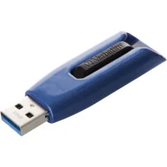 Verbatim V3 MAX USB 3.2 Gen1 Flash Drive - 128GB - Black/Blue, 175 MB/s Read