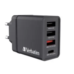 Verbatim Wall Charger - CHR-30EU1 - 30W EU Plug 1 x USBC20W 3 x USBA Black